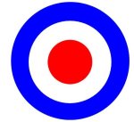 Make concentric circles using clip art circles.  This one is a mod symbol