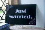 Just married sillent movie board prop