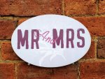 Romantic MR and MRS wedding sign for photo booth