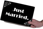Just married sillent movie board prop