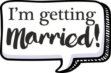 Boxy Speech Bubble - Im Getting Married