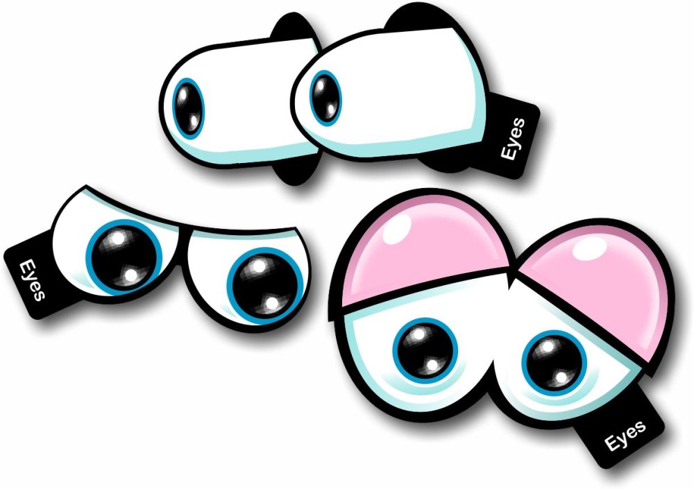 Set of 3 Hand Held Cartoon Eyes Photo Booth Props to use in Photo Booths,  Photos, Selfies