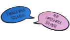 Pair of romantic speech bubbles