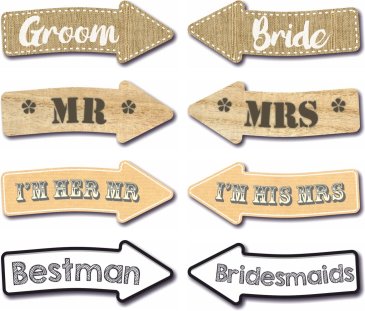Set of 8 high quality MDF wedding arrows