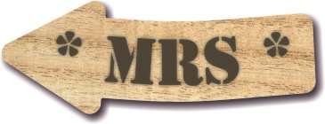 28cm wooden MDF Mrs Wedding sign for photo booth