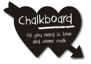 Love hearts chalkboard photo booth prop