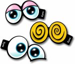 Pack No4 Set of Three Cartoon Eyes photo booth props