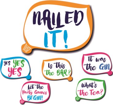 Nailed it set of 3 double sided Shout Out prop signs