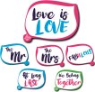 3 double sided LGBT friendly wedding signs