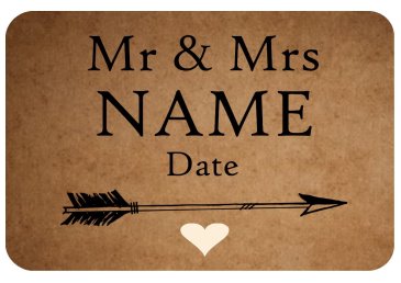 Customisable Mr & Mrs Name, Brown Paper Style