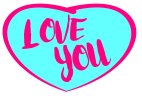 Love You heart shaped photo booth sign prop