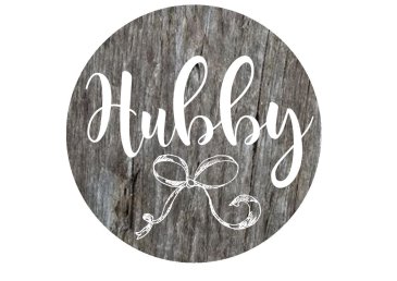 Hubby wedding photo sign on sleeper wall background