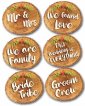 Set of six photo realistic wood slice wedding photo booth props 