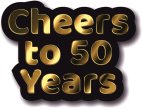 Cheers to 50 Years golden wedding anniversary photo booth prop