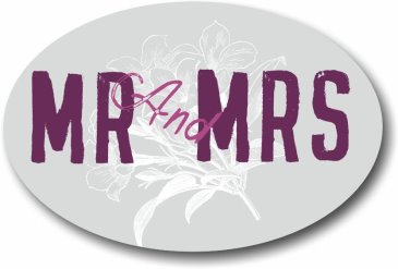 Romantic MR and MRS wedding sign for photo booth