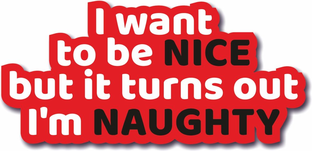 I Want To Be Nice But It Turns Out I M Naughty Large Colour Photo Booth