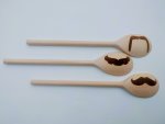 Real wooden Spoons with fun moustaches