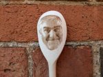 Close up detail of bespoke  engraved spoon