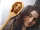 Selfie on a wooden spoon with original photo 